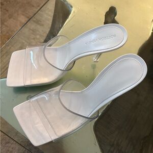 Bottega Veneta clear mules never been worn comes with dustbag.
